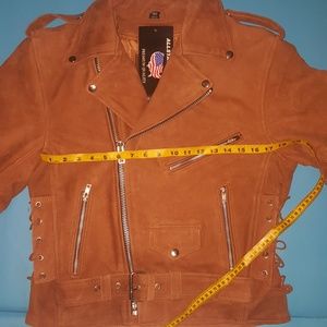 Mens size 40 brown suede leather jacket